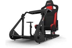 GT Omega ART Racing Simulator Cockpit RS6 Gaming Console Seat for Thrustmaster T300RS TX Ferrari 458 Italia Edition Steering Wheel Pedals & TH8A Shifter PS4 Xbox, with Stand & Reclinable Chair Rails