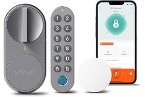 Lockin Serratura intelligente G30 con comando Keypad Pro, Wi-Fi e app, blocco auto, compatibile con Alexa e Google, serratura elettronica keyless Entry, impronta digitale, codice accesso, grigio