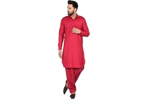 SKAVIJ Herren Tunika Pathani Kurta Pyjama Indische Beiläufig Tragen Kleid Set