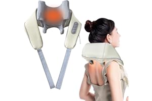 XLLENT Neck Massager with Heat-Shoulder Back Massager for Pain Relief,Shiatsu Electric Deep Tissue 4D Kneading Massager,Gifts for Women/Men