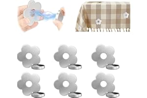 ARTGUTS 6 Stück Magnet Tischdeckenbeschwerer,Extra Schwer Magnetische Tischdeckenhalter,Tischdeckengewichte Draussen Tischdecke Beschwerer Edelstahl Tischtuchbeschwerer für Draußen (Blumen)