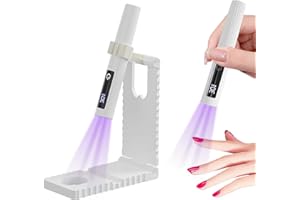 COLEXY Mini Lampada UV LED Unghie, Lampada UV Portatile, Lampada UV LED Unghie Piccola, Torcia Elettrica per unghie Gel Sciugatura Rapida Bianco, 30s/60s Penna per Asciuga Unghie Salone di Casa (Bianco)