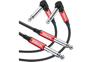 AKOADA Guitar Lead 6M, Right Angle to Right Angle Electric Guitar Lead Compatible With for Electric Guitar, Bass Guitar, Pro Audio, Electric Mandolin