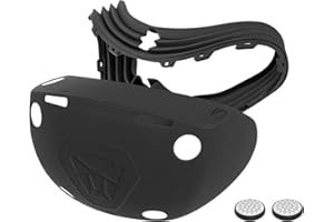 Geekria Custodia protettiva in silicone compatibile con PS VR2, Playstation VR 2 Casco Full Wrap Silicone Custodia protettiva Occhiali Custodia protettiva Accessori da gioco (nero)