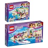 Lego Friends 2er Set 41315 41316 Heartlake Surfladen + Andreas Rennboot-Transporter - Leg