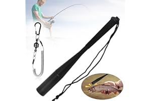 SoeUyd Tueur de poissons, batte de poisson, avec poignée antidérapante, cordon de serrage, boucle magnétique et boucle métallique, très pratique, confortable et accessoire de pêche idéal