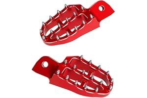 JANICE MONKEY 125 Accessories 3D Spiked Front Footrest Foot Pegs Compatible with MONKEY 125 2018-2025 GROM MSX125 2014-2025 Z125MA Motorcycle Parts CNC Aluminum Footrests Pedals Motorbike Foot Rests Pegs Red