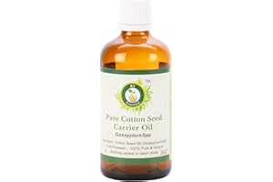 Aceite de semilla de algodón | Gossypium spp | Para piel | Para cocinar | 100% natural puro | Prensado en frío | Cotton Seed Oil | 5ml | 0.169oz By R V Essential