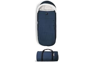 STOKKE Babyzen Saco YOYO, Azul Marino - Forro Polar y Capucha con cordón para Mantener Caliente al bebé - Incluye Bolsa para Viaje - Lavable a máquina