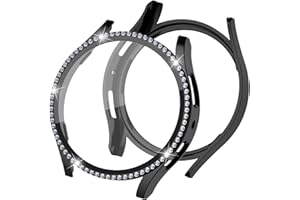 KAREN66 Glitzer Hülle mit Displayschutzfolie für Samsung Galaxy Watch 5 40mm, Bling Kristall Mädchen Damen Case Cover Hart PC Lünette Stoßfeste Schutzhülle für Galaxy Watch5 40mm