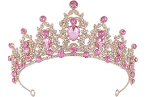 Prosy Gold Tiara Wedding Tiara e Corone per le Donne Strass Principessa Corona Compleanno Tiara Fasce per Matrimonio Festa Da Sposa Halloween Regali di Natale