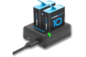 CS COOLSHOW COOLSHOW Batterie Hero 9/10/11/12 1800mAh 2 pièces et Double Chargeur Batterie Hero 9/10/11/12 Compatible avec GoPro Hero 9 Black,HERO10 Black,Hero 11 Black,Hero 12 Black