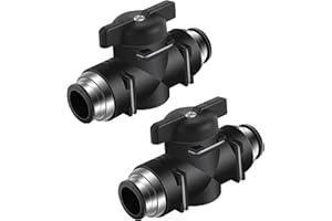 WUDQIJI Pneumatik Steckverbinder 2 Stück 6mm AD Pneumatischer Kugelhahn Pneumatikverbinder Handventile Druckluft Steckverbinder mit Steckanschluss Pneumatikventil für Pneumatikschlauch (6mm)