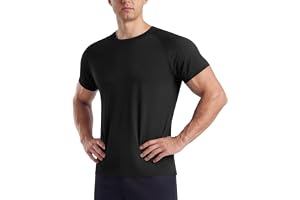 BOOJO Gym T Shirts Men UK Running Quick Dry Fit Top Short Sleeve Crew Neck Tshirt Breathable Active Wear for Sports Work