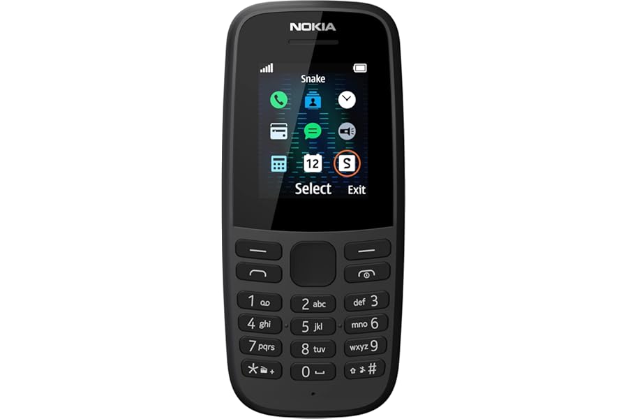 Nokia 105 Single SIM Keypad Phone (2020) | Black
