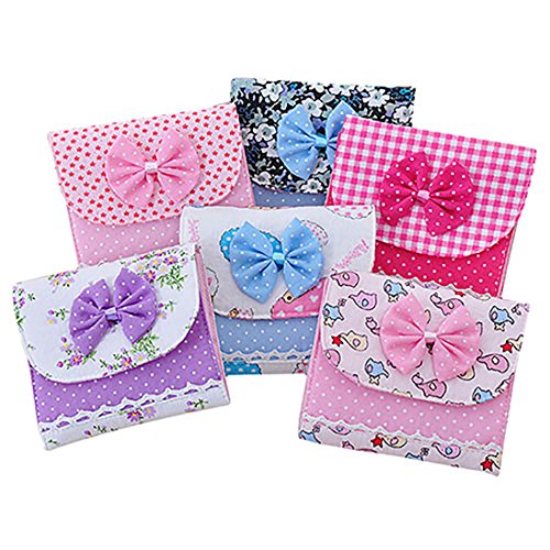 Pu Ran® Sanitary Holder Bowknot Sanitary Towel Napkin Pad Case Girl Organizer (4Pcs)