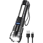 Ultra G&uuml;&ccedil;l&uuml; Şarjlı Led El Feneri, 30W S&uuml;per Parlak Işık, 7 Adet Işık Modu, Yan Işıklı ve &Ccedil;akarlı, Yakınlaştırılabilir, Su Ge&ccedil;