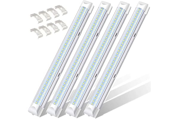 Caxmtu Lot de 4 Barres Lumineuses LED 12 V pour intérieur - 72 LED - Universelles - pour Camping-Car, Voiture, Van, Bus, Caravane, intérieur de Cuisine, Salle de Bain - avec Interrupteur Marche/arrêt