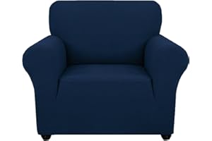 ‎YSTYLE Ystyle Sofa überzug 1 Sitzer Mit Armlehne, Stretch Sofabezug rutschfest, Modern Sofa Cover Für Hunde Haustiere, Atmungsaktiv Couch überzug Mit Elastic Bottom, Blau