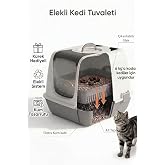 Flex Elekli Kedi Tuvaleti, 50x37,5x40 cm, XL boy, Kum k&uuml;reği hediyeli