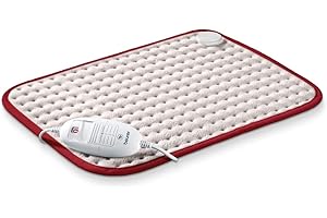 Beurer HK Comfort Almohadilla eléctrica, esterilla térmica con calentamiento ultrarápido y apagado automático 90 minutos, 3 niveles, display iluminado, 44 x 33 cm