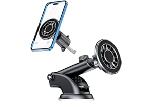senri for Magsafe Car Mount【20X N52 Magnets】, 3-in-1 Magnetic 360° Rotation Car Phone Holder for Dashboard/Windscreen/Air Vent, Upgraded Strong Magnets for iPhone 16/15/14/13/12 Series & Magsafe Cases