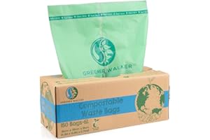 Greener Walker 100% compostable 6L Poubelle les aliments cuisine Waste Bags-150 sacs