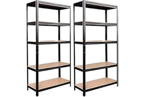 N.G. NICCOLAI - NICCO SHOP - SCAFFALE METALLO 5 RIPIANI IN MDF 90X40X180(H) CM. (2, Black)
