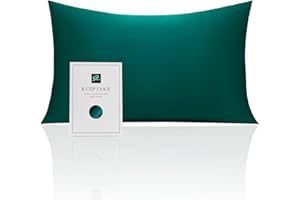 RUIPTSKE Natural Silk poszewka na poduszkę, hipoalergiczna, 22momme, 100% jedwab, przędza 600, z ukrytym zamkiem błyskawicznym (Dark Green, 50 x 75 cm)