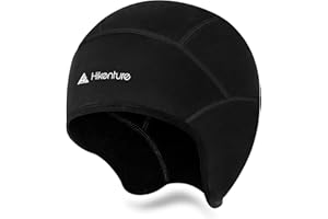 HIKENTURE Bonnet de vélo d'hiver - Chaud et Coupe-Vent - Confortable - sous-Casque pour Casque de vélo, Casque de Ski, vélo de Course, VTT - Léger - avec ou sans Trou pour Lunettes