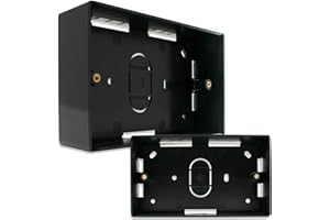 MR.GADGET'S SOLUTIONS Durable Black 2-Gang Back Box – Scatola universale per raccordi elettrici, montaggio a filo e installazioni superficiali