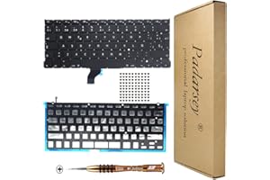 Pardarsey Teclado de fondo español español de repuesto con 80 tornillos PCE compatible con MacBook Pro Retina 33 cm A1502 (finales de 2013 a principios de 2015) con destornillador