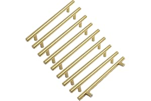 MARGUERASW Poignée de Meuble Doré en Acier Inoxydable Pour Cuisine - Entraxe 192mm