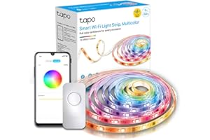 TP-Link Tapo L930-5 Striscia LED Smart 5m, Impermeabile IP44, DIY Multicolore Segmentato, LED Bianchi, WiFi Strisce LED RGBIC, Alexa, Google Assistant, Luci LED Adatto per Casa, Bar