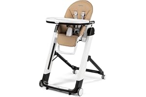 Peg Perego Siesta Follow Me, chaise haute multifonctions Ultra compacte, Noyer