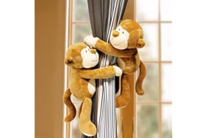 NC Vorhang-Raffhalter aus Stoff und Plüsch, Cartoon-Tiere, 2 Stück, 30 cm x 3 cm, B