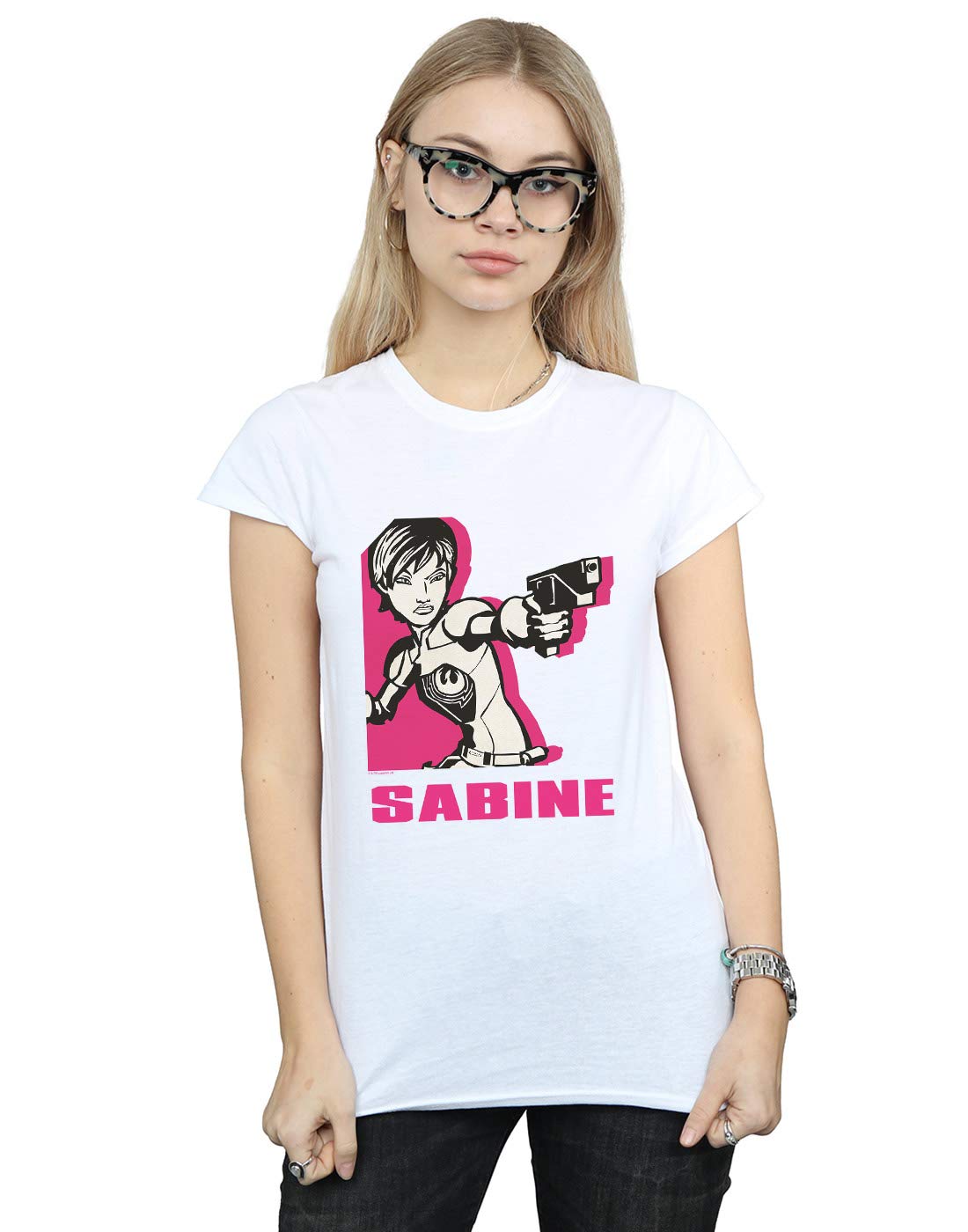 Star-Wars-Damen-Rebels-Sabine-T-Shirt-Wei-Medium