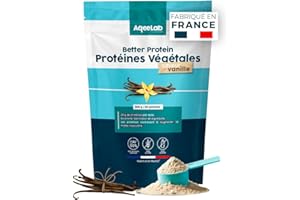 AQEELAB NUTRITION Whey Vegan • Saveur Vanille 900 g • Better Protein • 100% Végétales : assimilation & digestion maximales •Meilleur apport en Protéine • Testé en laboratoire • Made in FR • Eco-responsable • Aqeelab