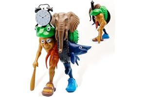 Dlishka Italian Brainrot Statuette giocattolo divertenti, da 18 cm, con Tung Tung Tung Tung Sahur, Tralalero e Lirili Larila, set di meme internet per fan a partire dai 6 anni (Fusion Monster)