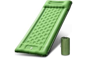 OUTERMAN Colchón Hinchable, Esterilla Camping Gruesa Colchoneta Hinchable de Camping con Bomba de Aire Integrada para Acampada, Senderismo, Mochilero, Playa