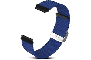 RoYiio Bracelet en Nylon pour Largeur de 20mm, Confortable et Respirant, avec Boucle à Dégagement Rapide, Sangle en Nylon pour Hommes et Femmes - Bleu froid