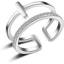 Bague Femme Argent 925 Avec Zircon - Design Étoile à Trois Bandes, Taille 56