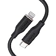 Anker PowerLine III Flow, USB C to Lightning Cable for iPhone 14/14 Pro/ 13/12//11 [MFi Certified, 3ft, Midnight Black] Supports Power Delivery, Silicone Cable (Charger Not Included)