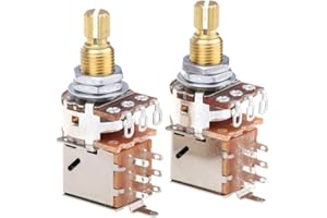 Musiclily Pro Brass Full Metryczna Potencjometr Gitaryowy Push Pull A250K Logarytmiczny do Gitary Elektrycznej i Basowych (2 szt.)