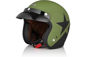 ORIGINE Casco Jet Moto Aperto Casco Scooter ECE Omologato con Visiera Parasole