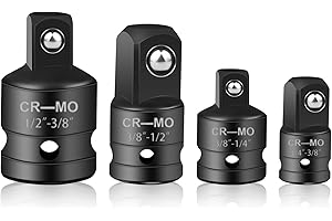 AOROPS Stecknuss Adapter, 4 Stück Stecknussadapter Set Adapter Satz, Adapter-Set für Ratschen 1/4 Auf 3/8, 3/8 Auf 1/4, 3/8 Auf 1/2, 1/2 Auf 3/8 SteckschlüSsel-Adapter für Steckschlüsseln Nuss Knarren