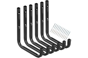 HEAVDACE Gancho para garaje de 16,3 cm de largo, resistente para montaje en pared