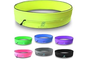 PURSUAL Running Belt with Money & Phone Pouch - Sweatproof Running Phone Holder with Large Capacity - Running Waist Pouch for Men & Women - Perfect Phone Holder for Running & Outdoor Activities