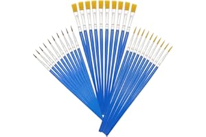 CLVPAI Pinceles de Nailon,Pinceles Acuarela,Pinceles Pintura Acrilica,para Acrílico y Acuarela de Pint (Pincel plano-30)