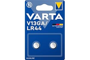‎VARTA VARTA Batterien V13GA/LR44 Knopfzellen, 2 Stück, Alkaline Special, 1,5V, kindersichere Verpackung, für Spielsachen, Taschenrechner, Messgeräte